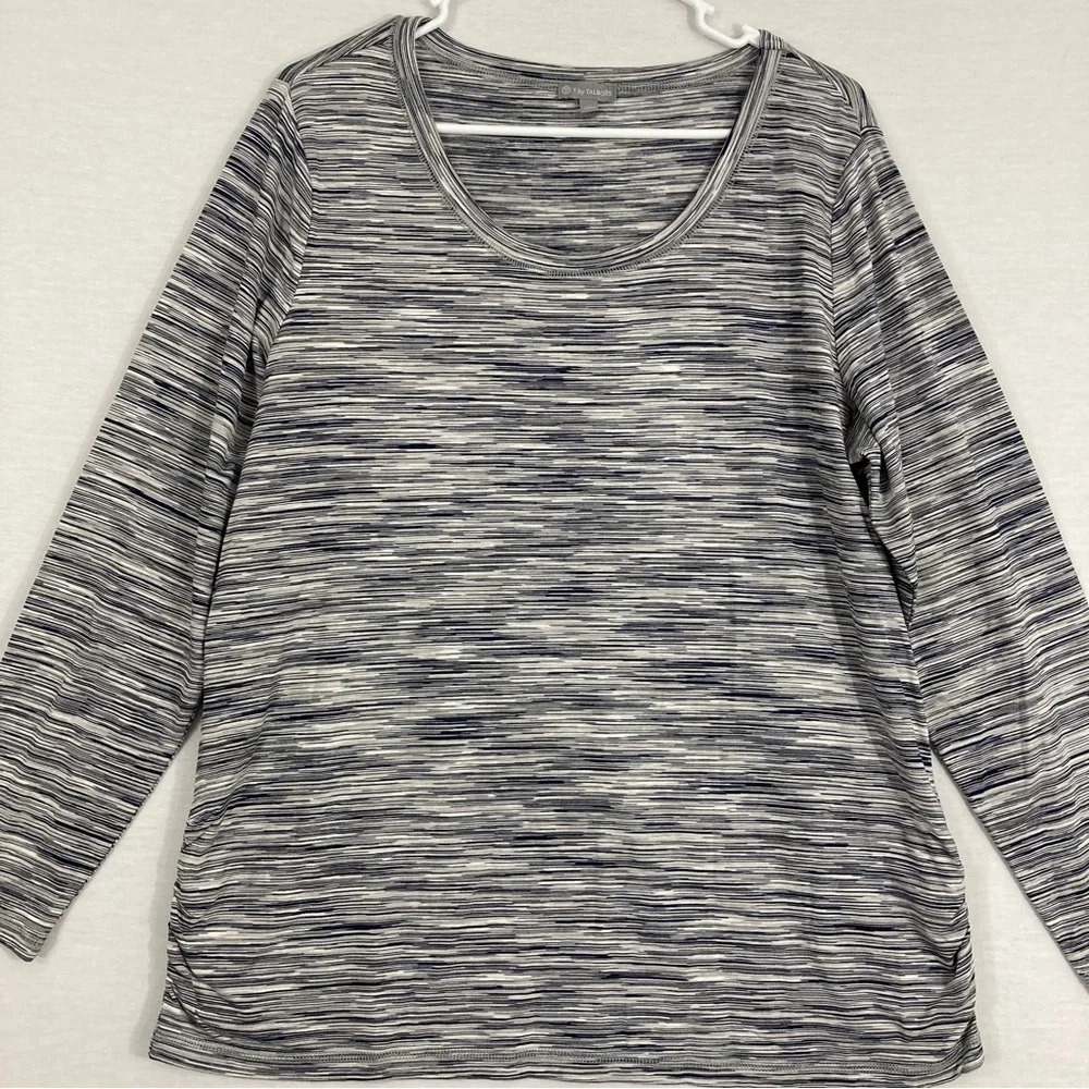 Talbots Gray Soft Stretch Side Ruched Pull-over‎ Top 1X